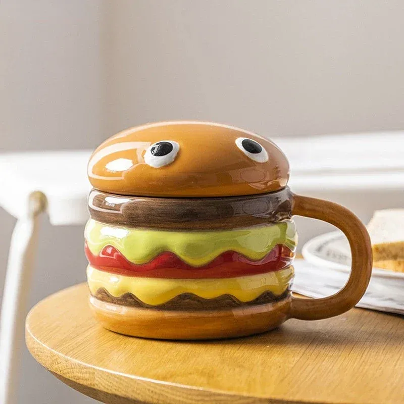 Yummy Hamburger-Shaped Ceramic Hamburger Mug - Image 0