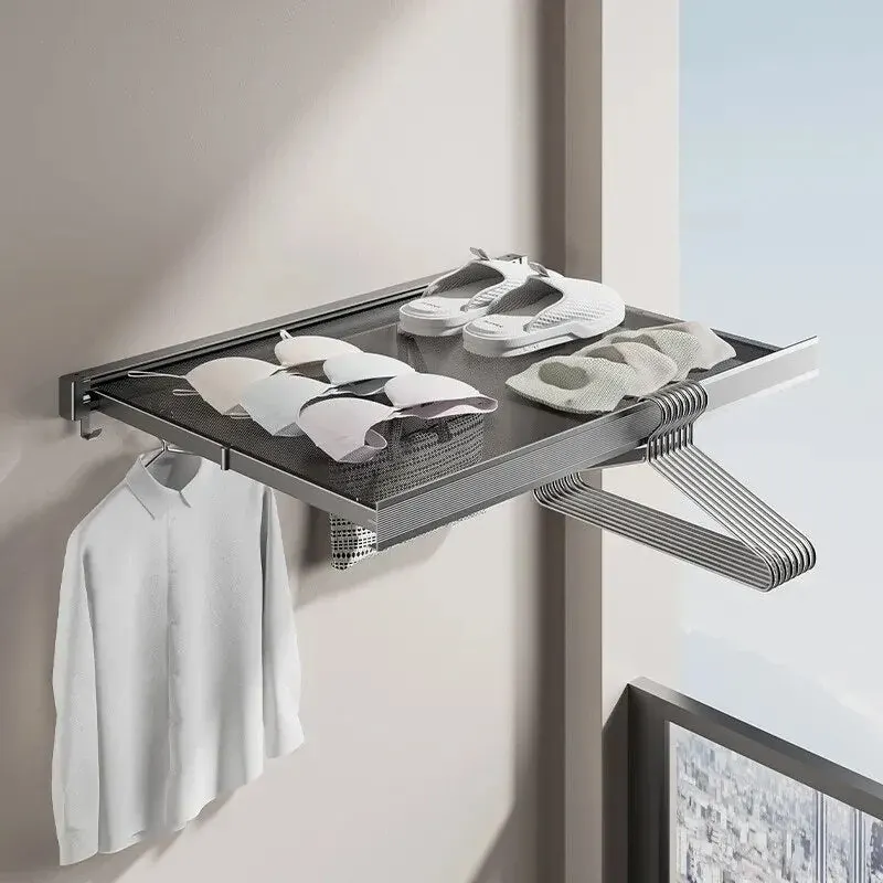 Retractable Laundry Organizer Net Rack - Image 0