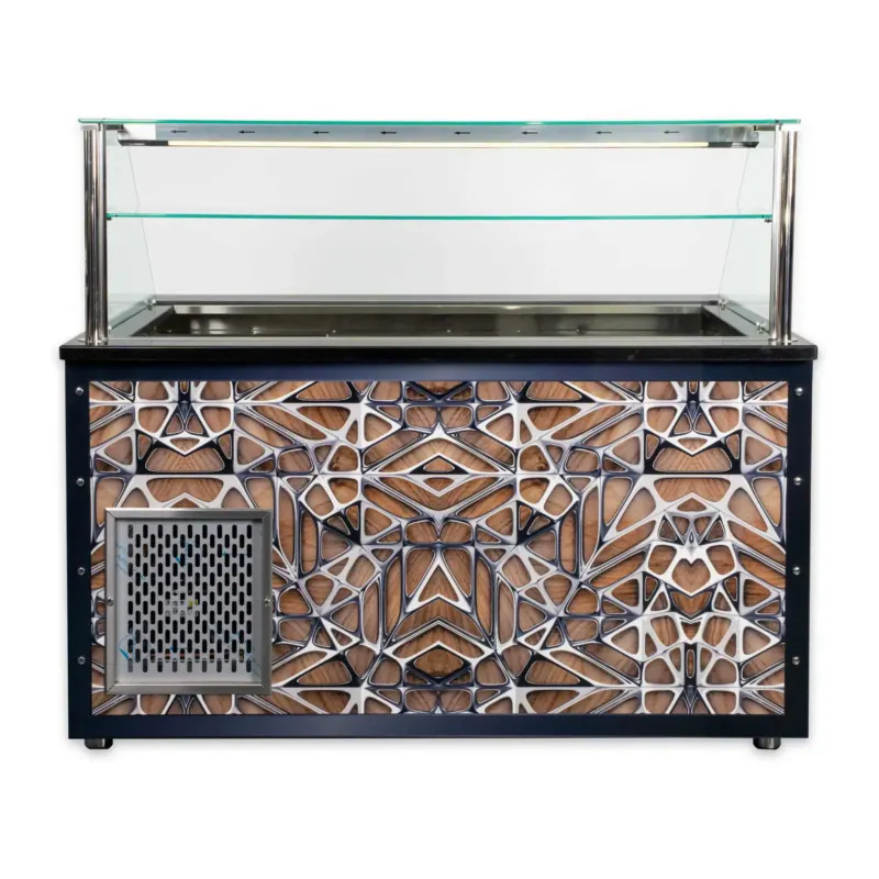 Salattheke SL-D-140-GW-DZ Schwarz Granit 3D Dekor Silver 140 cm - CPGASTRO