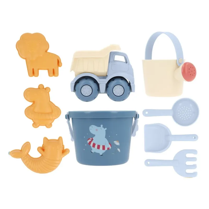 Sand-Spielzeug 9 teilig 'Hippo blau'