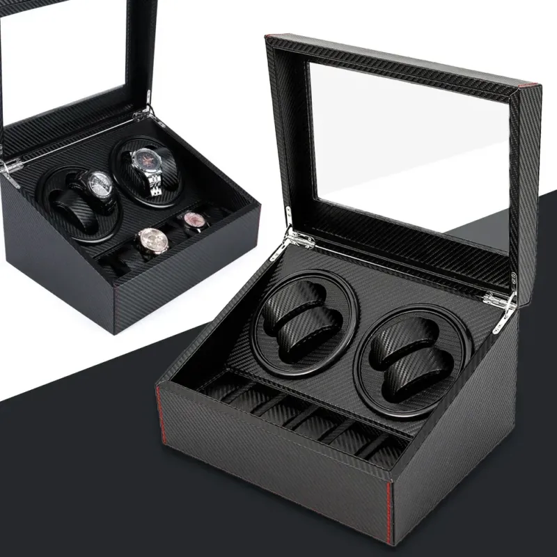 Carbon Fiber Dual Motor Automatic Watch Storage Case - Image 0