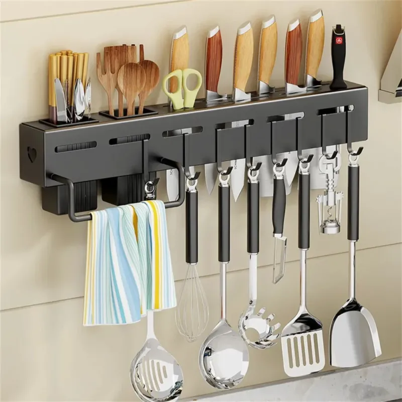 Modern Wall-Mounted Kitchen Organizer Tool Station - Image 0