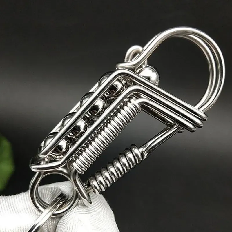 Iron Weave Stainless Matte-Finish Keychain - Image 0