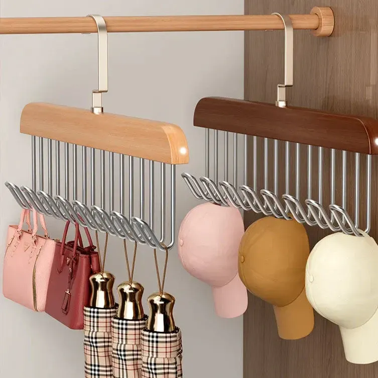 Multi-Hook Space Saver Clothes Organizer Rack - Image 0