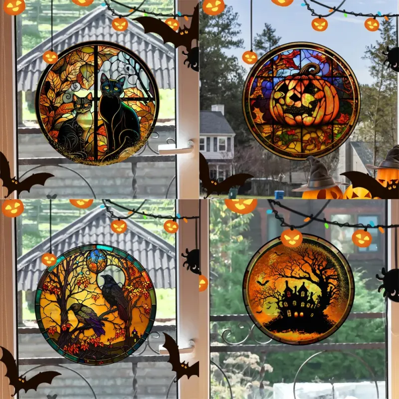 Spooky Window Halloween Removable Stickers - Image 0