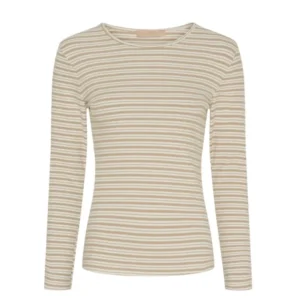 Bluse Christel strib - Beige / Cream