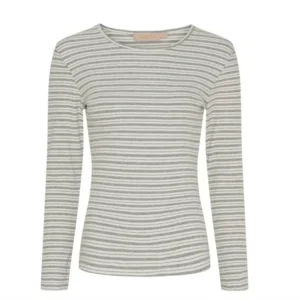 Bluse Christel gestreift - Grau meliert