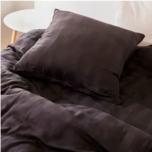 Bambus-Satin-Bettwäsche, braun, 140x200 - 63x60
