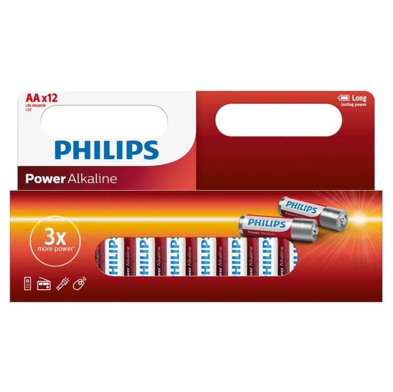 Batterien Philips - AA-Packung mit 12 Stk