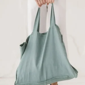 Leinen Strandtasche – Einkaufstasche