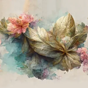 Waschbecken-Rückwand-Aquarell Blumen & Blätter Kunst
