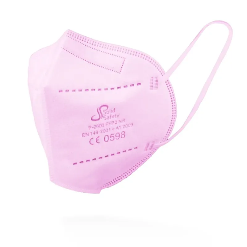 AMPri SolidSafety FFP2 NR Atemschutzmaske einzeln verpackt 1 Karton = 200 Packungen à 5 Stück, Farbe: Pink