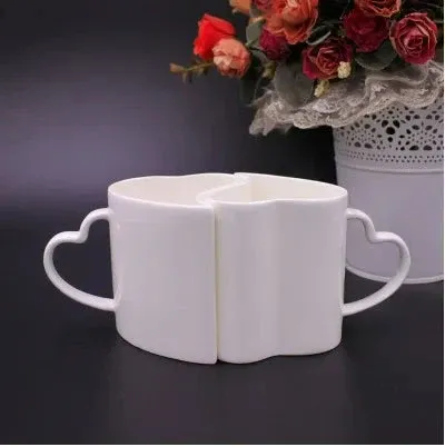 2pcs Valentines day Heart Shape Couple Mug - Image 0