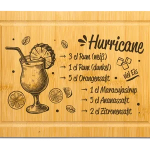 Bild: Bambus Schneidebrett - Hurricane Cocktail (Rezept).