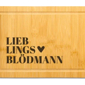 Bild: Bambus Schneidebrett - Lieblingsblödmann.