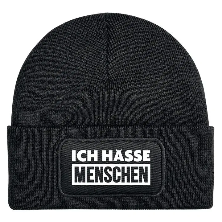 Bild: Beanie Mütze - Ich hasse Menschen.