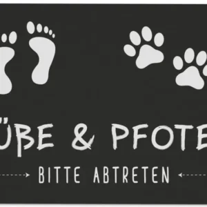 Bild: Fußmatte - Füße und Pfoten bitte abtreten.