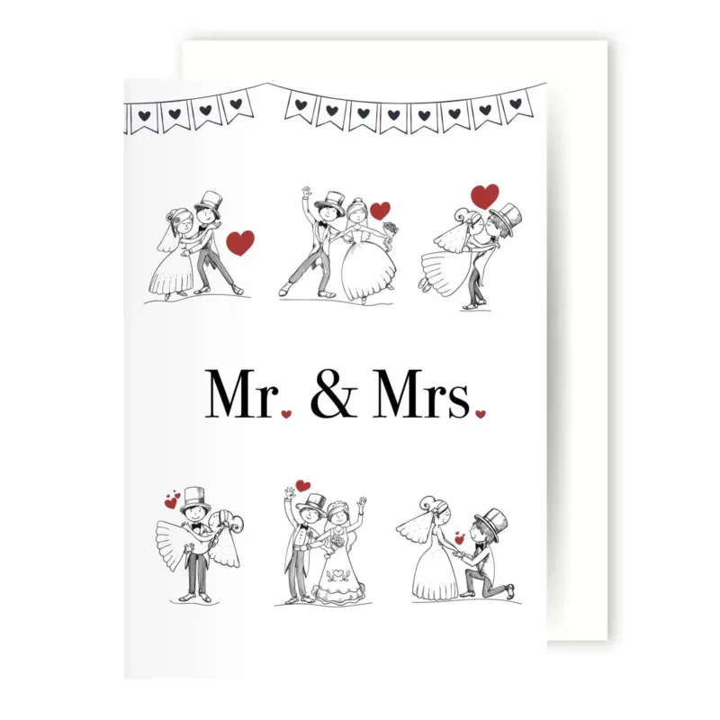 Bild: Hochzeitskarte - Grußkarte zur Hochzeit Mr. & Mrs..
