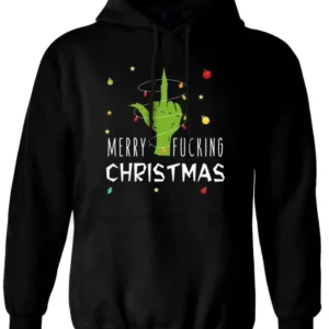 Bild: Hoodie - Weihnachtsmuffel - Merry fucking Christmas (Mittelfinger).