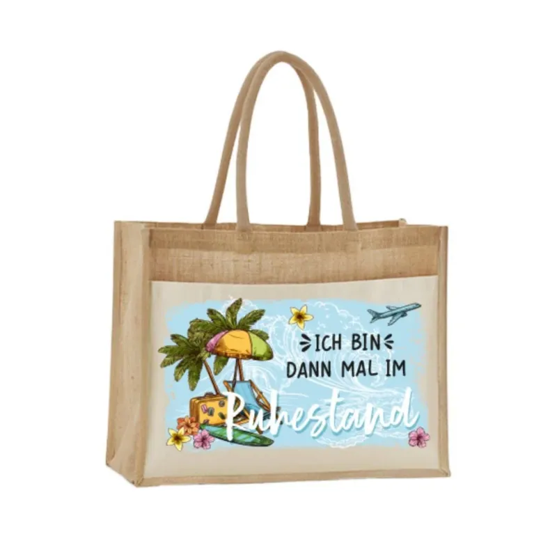 Bild: Jutetasche - Ich bin dann mal im Ruhestand.