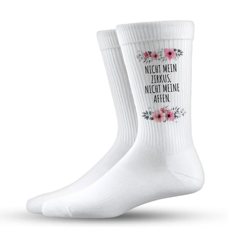 Bild: Socken - Nicht mein Zirkus, nicht meine Affen. - blumig.