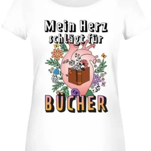 Bild: T-Shirt Damen - Mein Herz schlägt für Bücher.