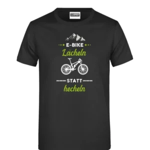 Bild: T-Shirt - E-Bike lächeln statt hecheln.