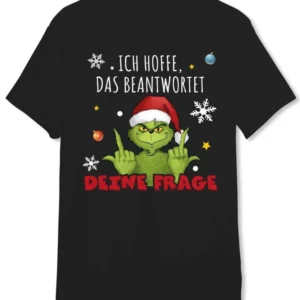 Bild: T-Shirt Herren - Weihnachtsmuffel - Ich hoffe, das beantwortet Deine Frage (Mittelfinger).