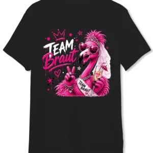 Bild: T-Shirt - Team Braut - Party-Flamingo.