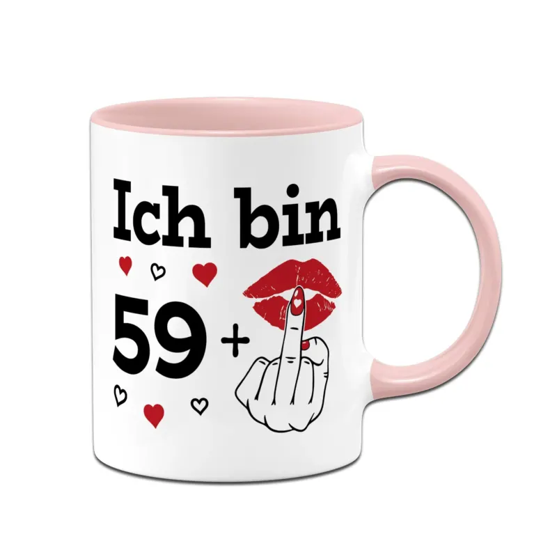 Bild: Tasse - Ich bin 59 + Mittelfinger (weibliche Version).