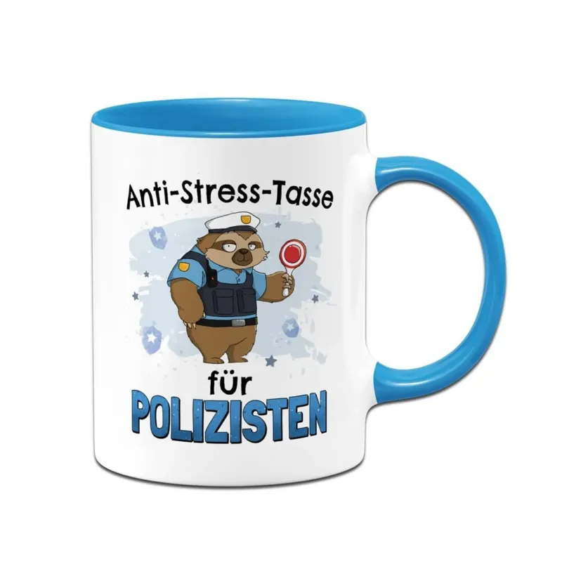 Bild: Tasse - Anti-Stress-Tasse für Polizisten - Ratzfatz das Faultier.