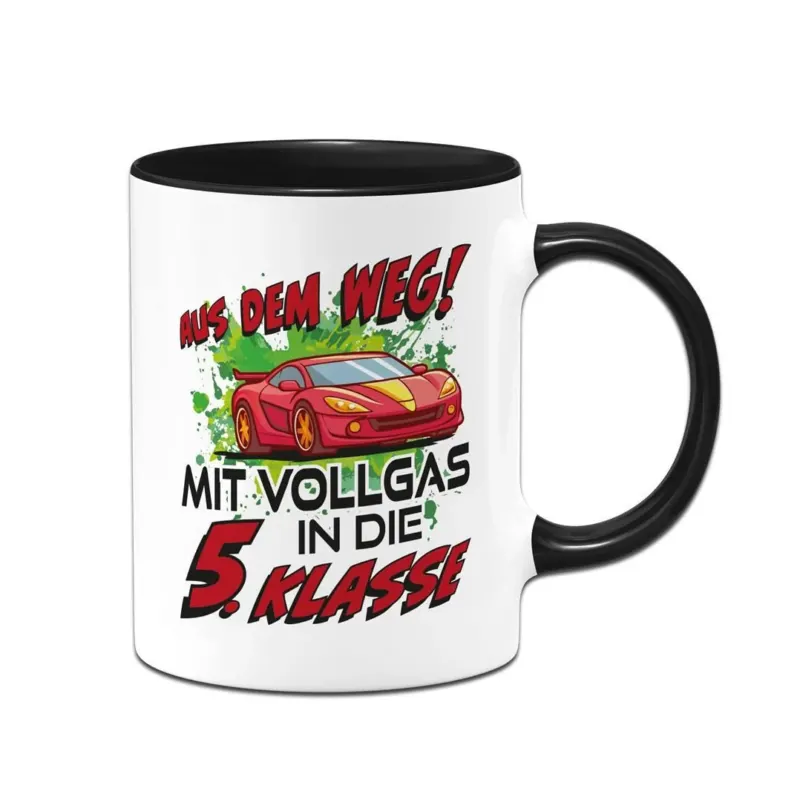 Bild: Tasse - Aus dem Weg! Mit Vollgas in die 5. Klasse.