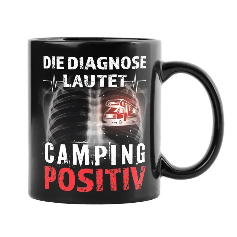 Bild: Tasse - Die Diagnose lautet: Camping positiv - BL.