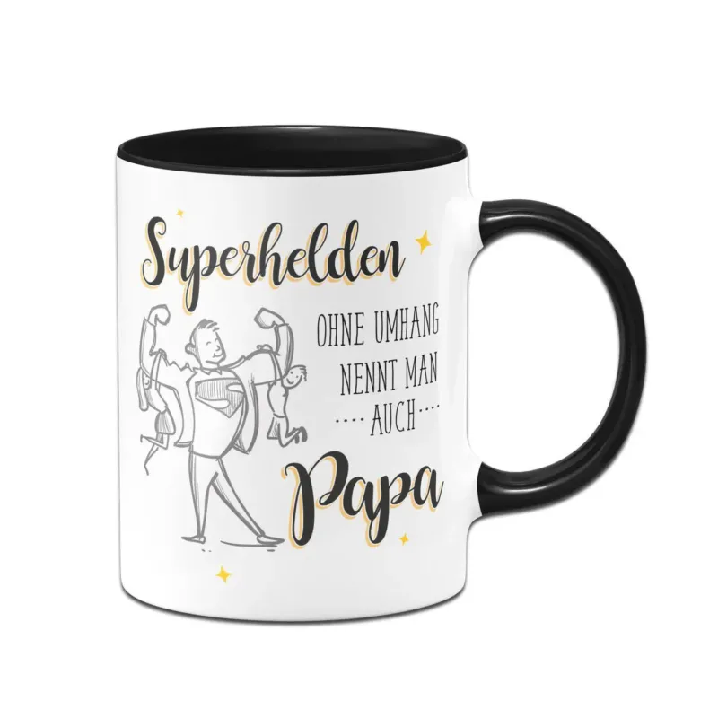 Bild: Tasse - Superhelden ohne Umhang nennt man auch Papa.