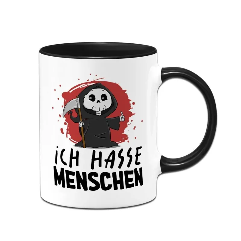 Bild: Sensebald Tasse - Ich hasse Menschen (Sensenmann).