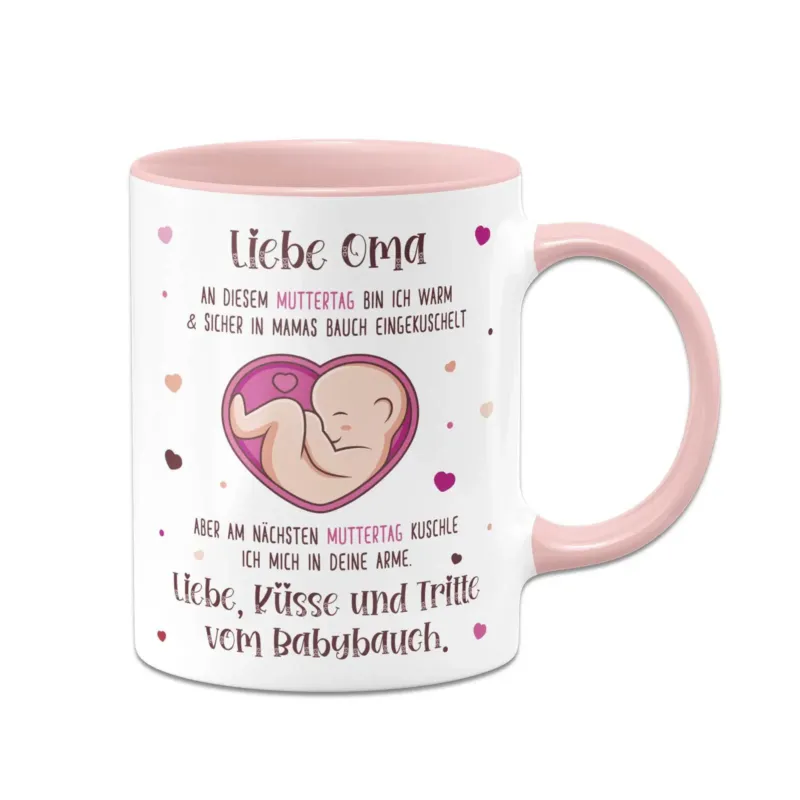 Bild: Tasse - Liebe Oma an diesem Muttertag bin ich noch in Mamas Bauch.