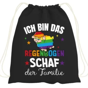Bild: Turnbeutel - Ich bin das Regenbogenschaf der Familie.