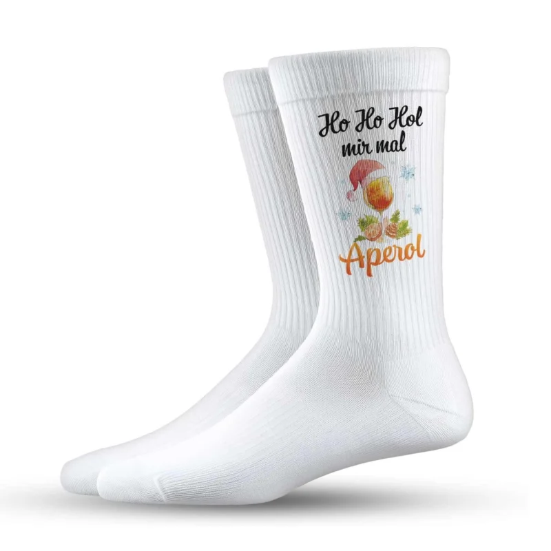 Bild: Socken - Ho Ho Hol mir Aperol (Aperol Glas).