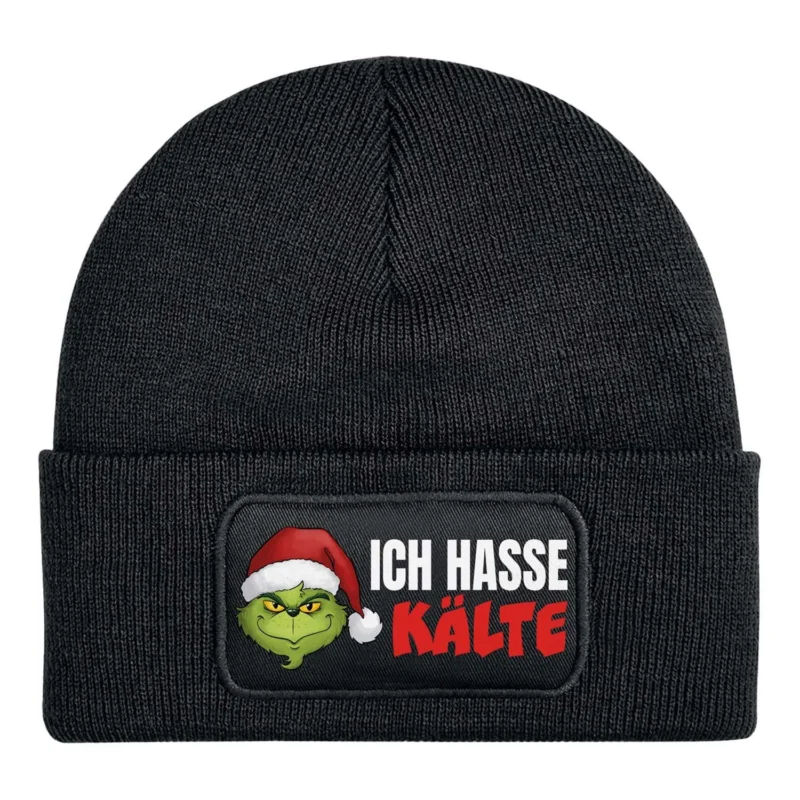 Bild: Beanie Mütze - Weihnachtsmuffel - Ich hasse Kälte.