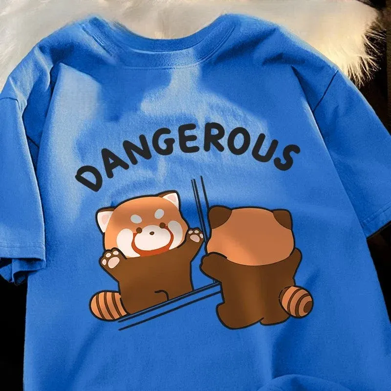Dangerous Raccoon Looking In The Mirror T-Shirt - Image 0