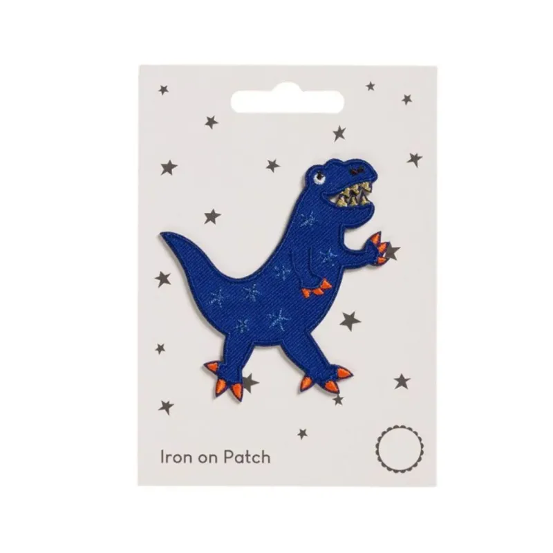 Aufnäher zum Aufbügeln 'Blauer Dino'