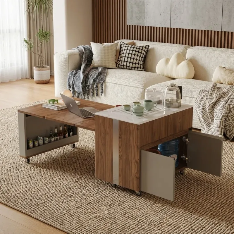 Japanese Minimalist Hidden Storage Coffee Table - Image 0
