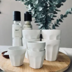 Cafe´ krus 90 ml - Hvid porcelæn 4 stk espresso - VIAMAJA.DK