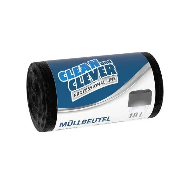 CLEAN and CLEVER PROFESSIONAL Müllbeutel 18 Liter PRO 74 schwarz