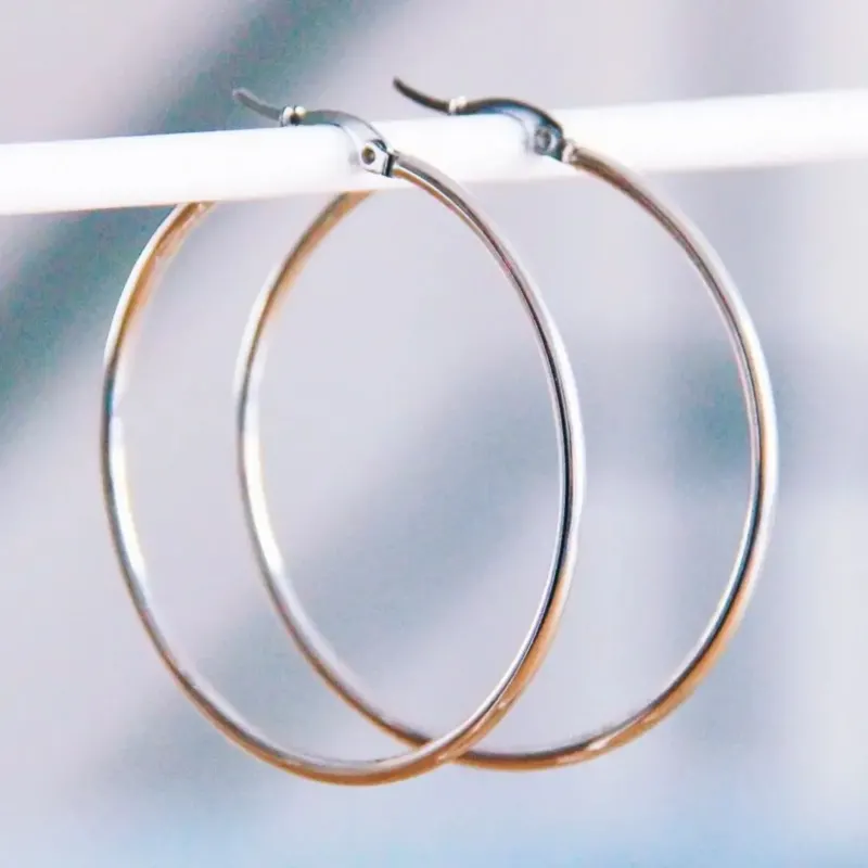Damen Ohrringe Creolen 'Basic' silber 50 mm