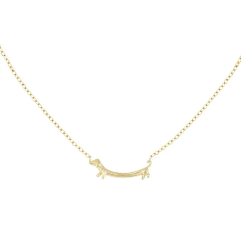 Damen Halskette gold mit Dackelanhänger