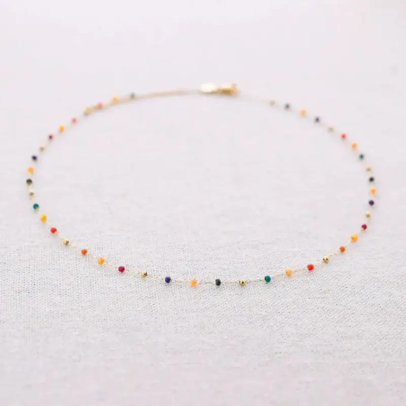Damen Halskette 'Pearls' gold/mehrfarbig