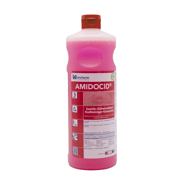 Dreiturm AMIDOCID Sanitär-/Schwimmbad Kraftreiniger Konzentrat 1 Liter Flasche