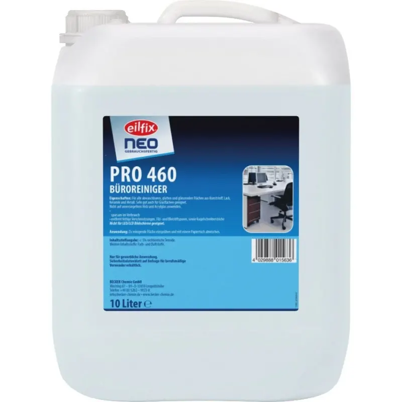 EILFIX PRO 460 Büroreiniger – für Kunststoff, Lack, Keramik, Metall & Glas, 500 ml / 10 L 10 Liter Kanister