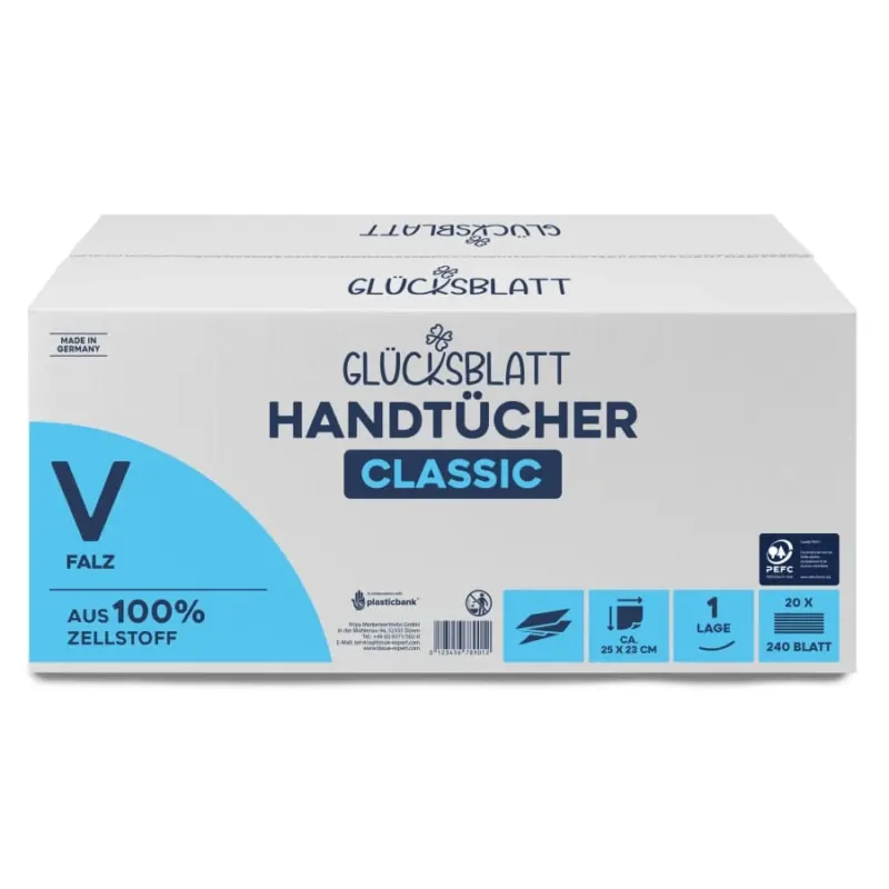 Fripa Glücksblatt Papierhandtücher Classic, 1-lagig, V-Falz